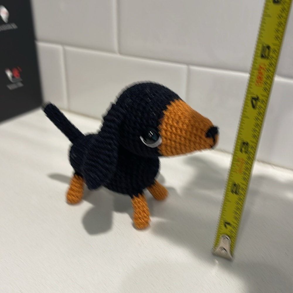 Handcrafted Dachshund Decor Amigurui Crochet Figure Dog Puppy - Picture 9 of 9